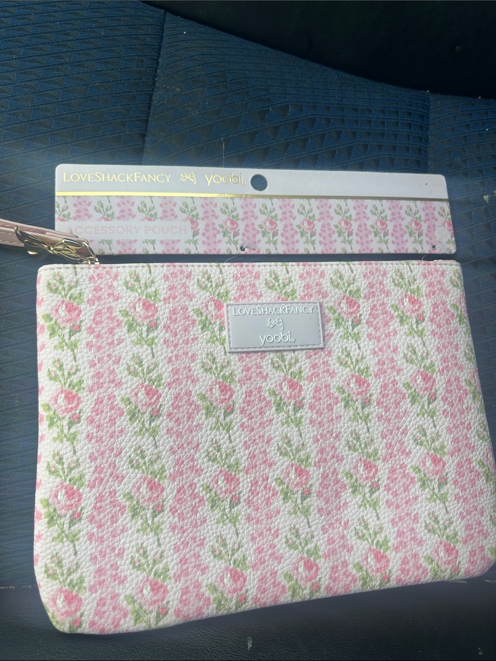 LoveShackFancy Kids Floral Pink and Green Accessory Pouch